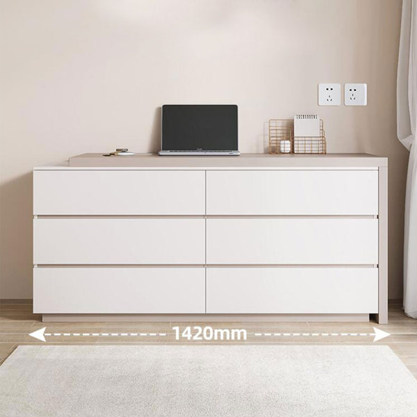 Orren Ellis Atascosa Modern Home Office Expandable Dresser Desk Combo with Drawers & Reviews